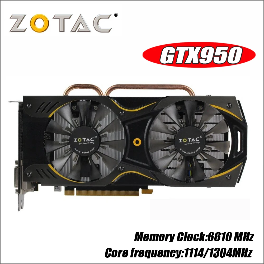 Видеокарта ZOTAC GeForce GTX 950 2 Гб 128 бит GDDR5 видеокарты для nVIDIA GM206 оригинальная GTX950 750 750ti 1050ti 1050 ti 2GD5