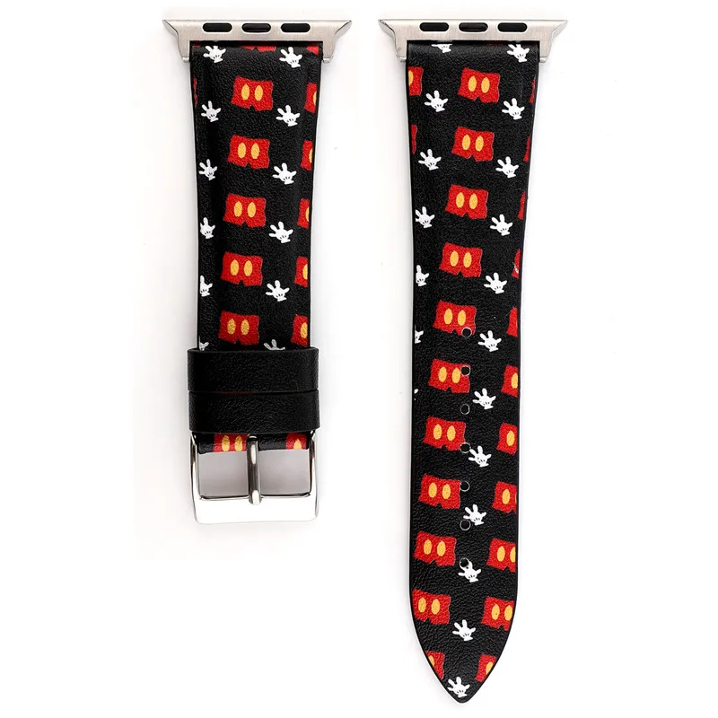 Gloves Eyes Ремешок YUKIRIN Dots Minnie Mickey из натуральной кожи для Apple Watch серии 4 3 2 1 ремешок для iWatch 38 42 мм 40 44 мм мышь - Цвет ремешка: Gloves Eyes