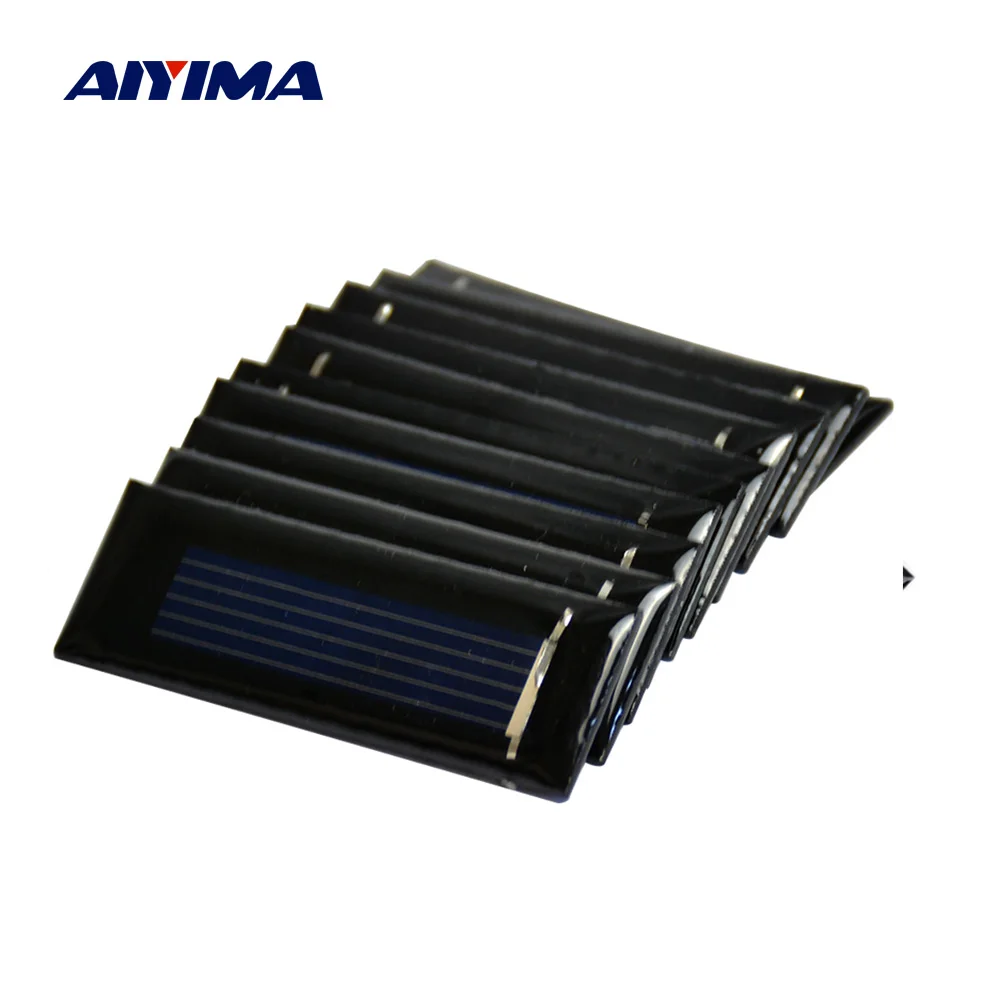 AIYIMA 20 шт 53x18 мм мини солнечные панели 0 5 В 100мА батареи фотоэлектрические DIY Sunpower