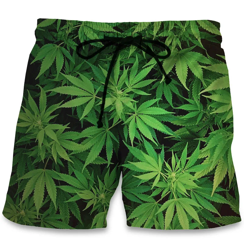 

CJLM Casual Beach Shorts Fashion Maple Leaf Weeds 3D Print Men Korte Broek Summer Fitness Trunks Bermuda Boardshorts Clothing