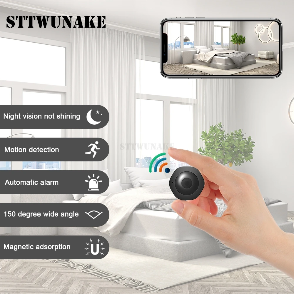 STTWUNAKE мини IP камера 1080P HD wifi micro cam беспроводная домашняя маленькая скрытый