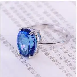Серебристый KJJEAXCMY fine jewelry 925 Серебряная Инкрустация натуральный Танзанит, цветное женское кольцо с топазом, ювелирные изделия ab - Цвет камня: Серебристый