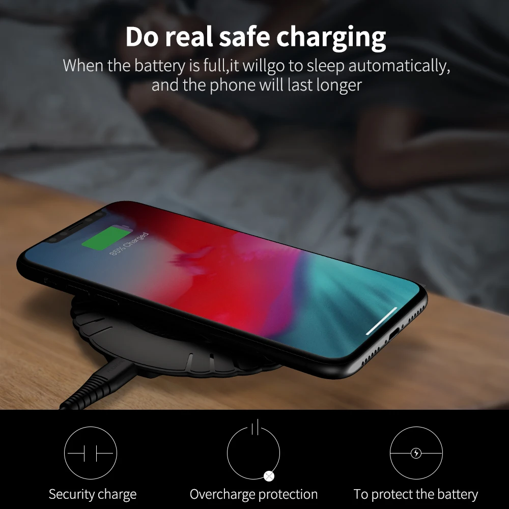 RAXFLY 10 Вт Быстрое беспроводное зарядное устройство для iPhone X XS Max XR Qi Беспроводное зарядное устройство для samsung S9 S8+ Note 9 S7 Edge зарядная площадка
