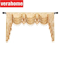 european valance royal pelmet luxury jacquard window blackout canopy curtains for living room bedroom