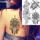 Татуировки GoldOcean, с изображением мандалы, цветов, Ловец снов, черепахи, ротанга, наклейки для шеи, женские татуировки, временные татуировки для тела, рук, груди