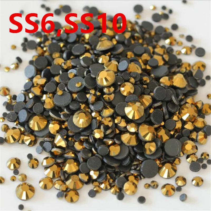 Idfiaf1440 шт/сумка ss6 ss10 хрустальные dorado золотые гематит DMC камни для исправления FlatBack