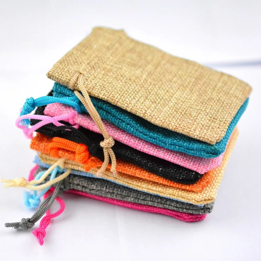 Новинка 10 шт. сумка из мешковины Подарочный мешок веревка для ювелирных изделий