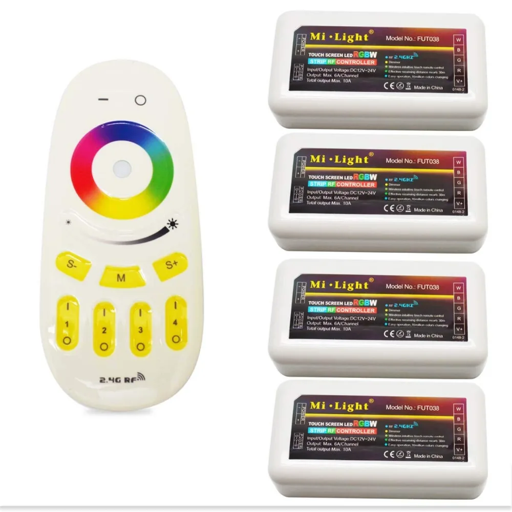 Беспроводной 2 4g RF RGB + белый/теплый белый контроллер комплект 4 x контроллеры и