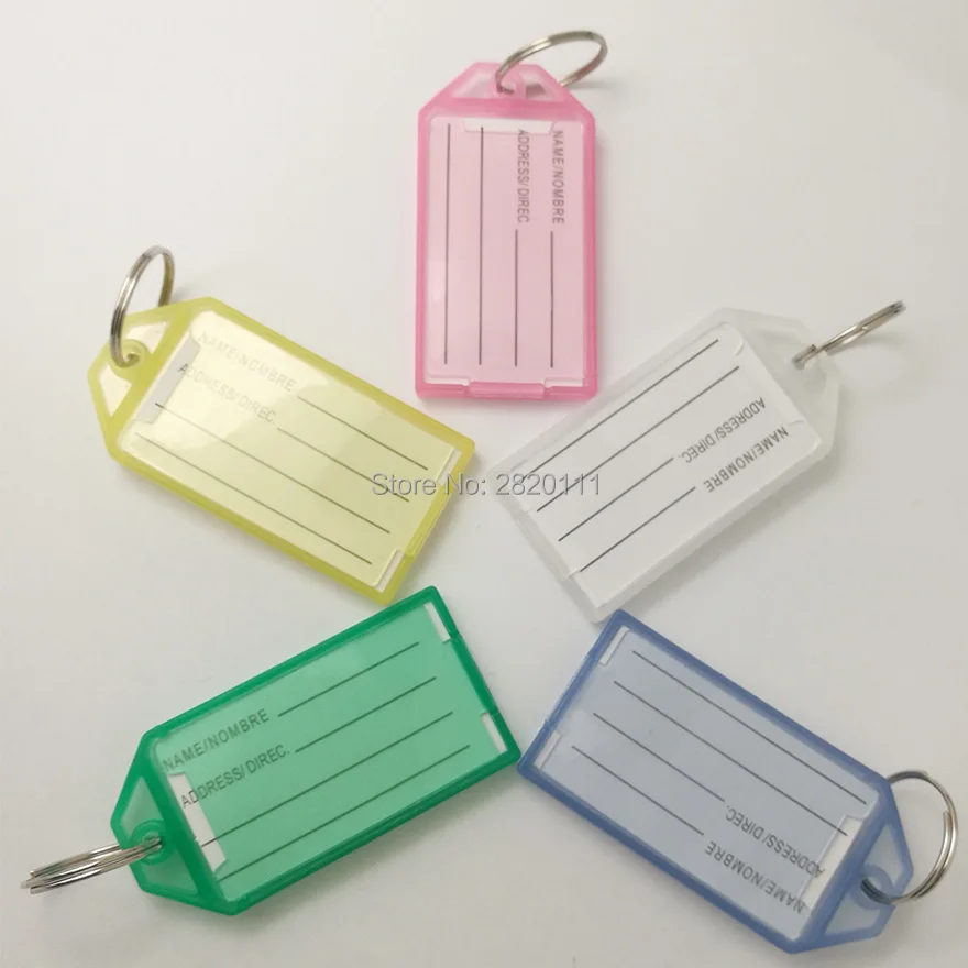 Прямоугольные пластиковые брелоки пустые для багажной бирки вставляемые с