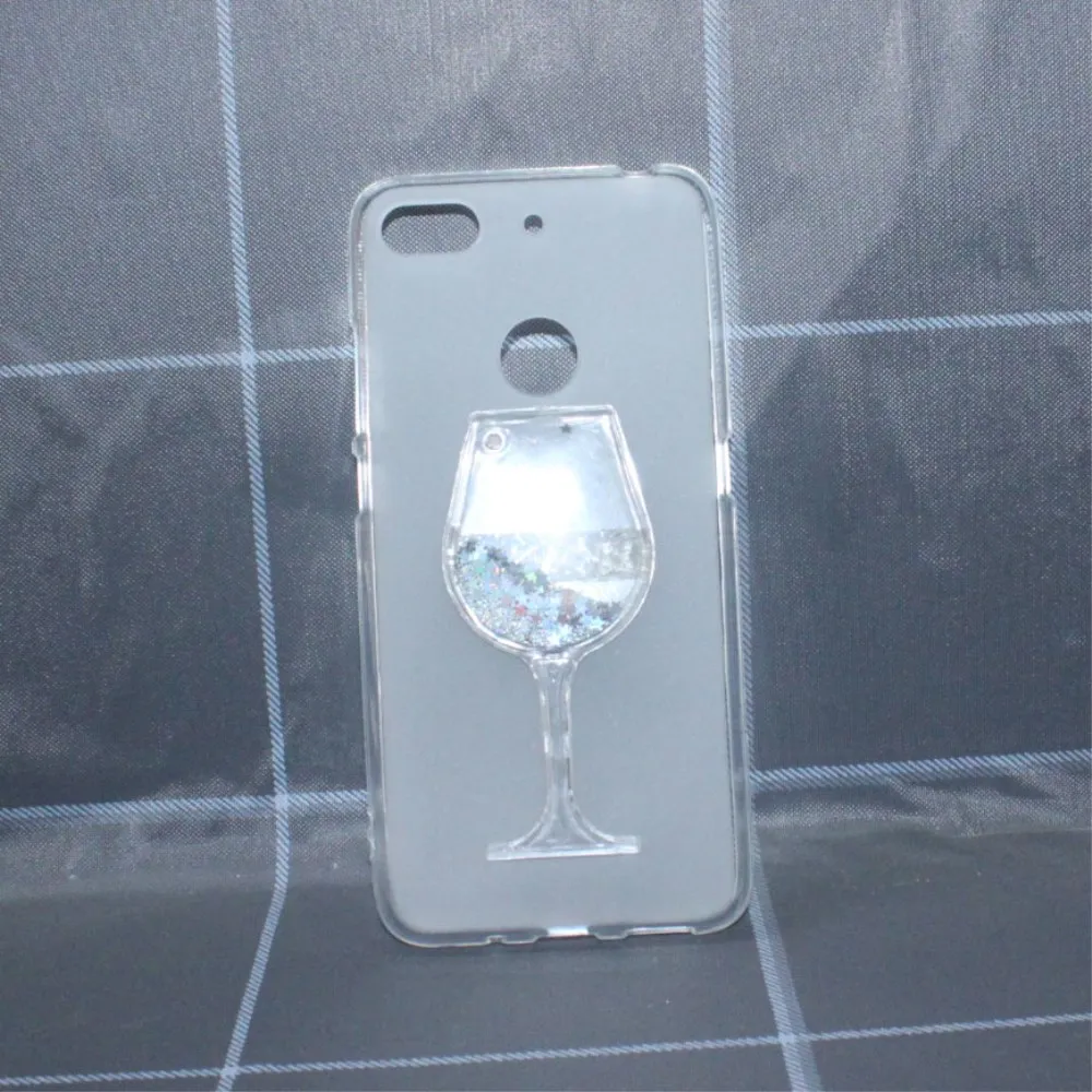 Red Wine Cup Dynamic Liquid Bling Glitter Quicksand Moving Star Cover For ZTE Nubia V18 NX612J 6.01"3D Phone Case Capa | Мобильные