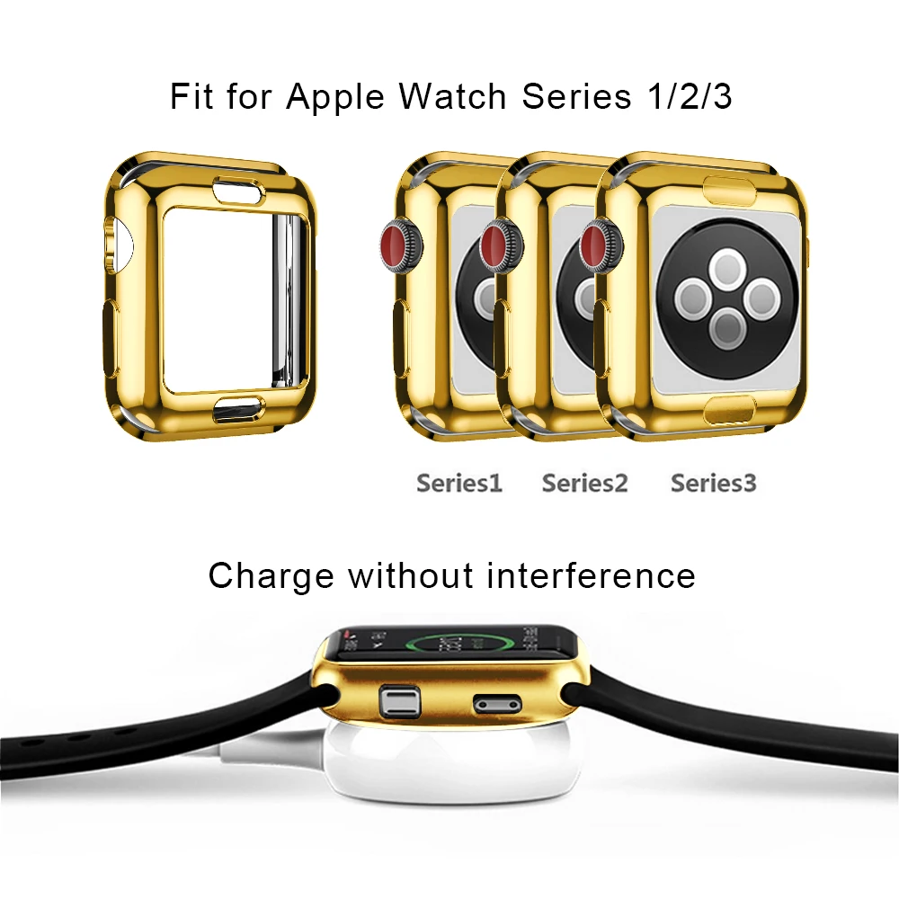 5 видов цветов Чехол из мягкого ТПУ с полной защитой для Apple Watch Series 3 2 1 38/42 мм