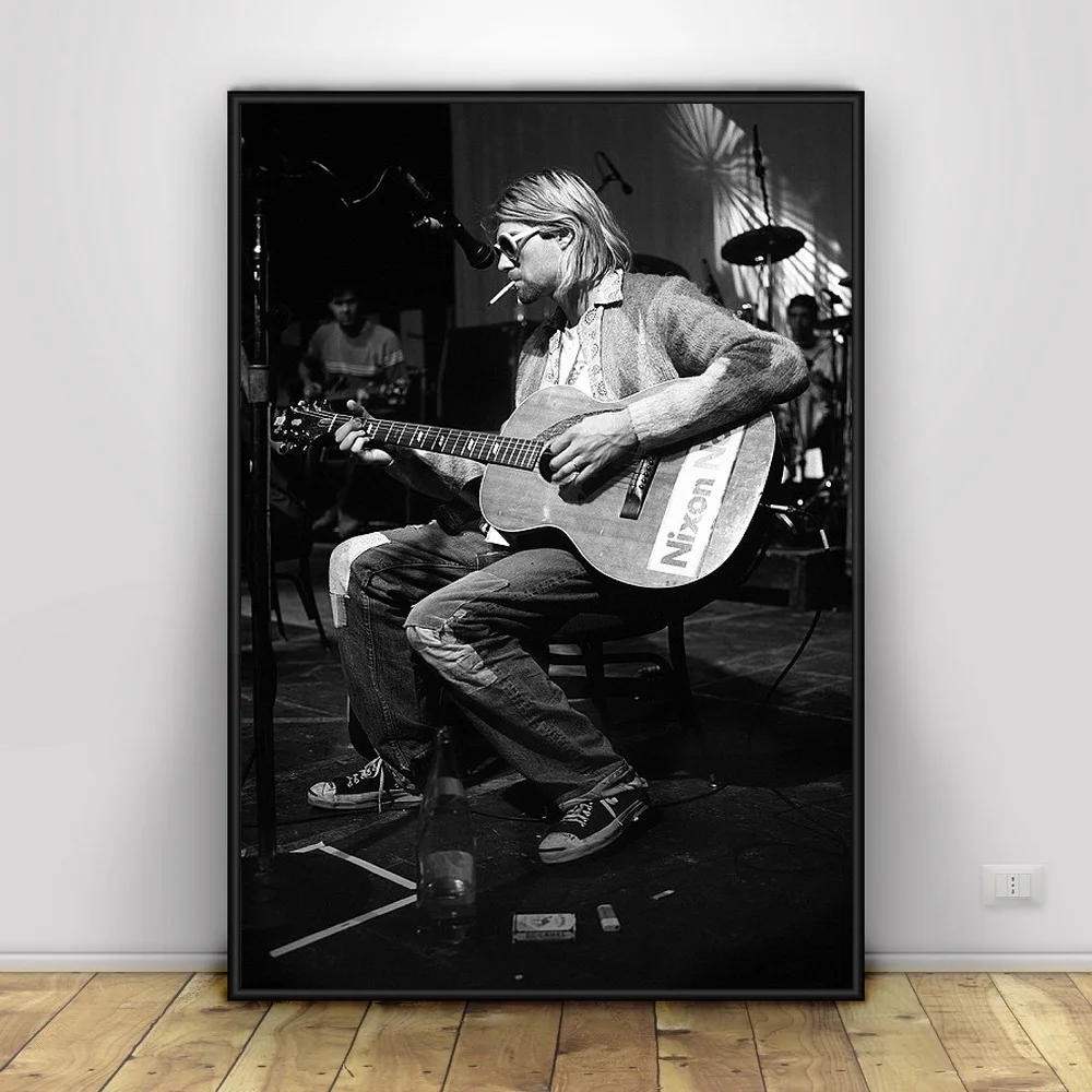 Kurt Cobain художественный Шелковый плакат домашний декор 12x18 24x36inch|Рисование и