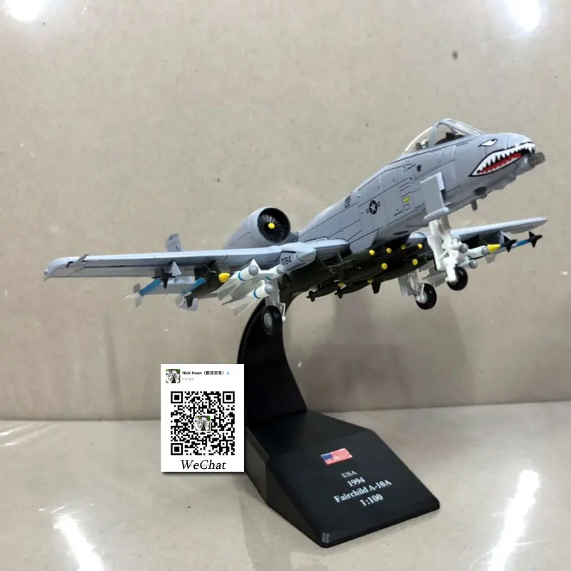 WLTK 1/100 масштаб A-10 Thunderbolt II Warthog Штурмовик 23-й TFW Летающие тигры литая под давлением металлическая модель истребителя игрушка для коллекции