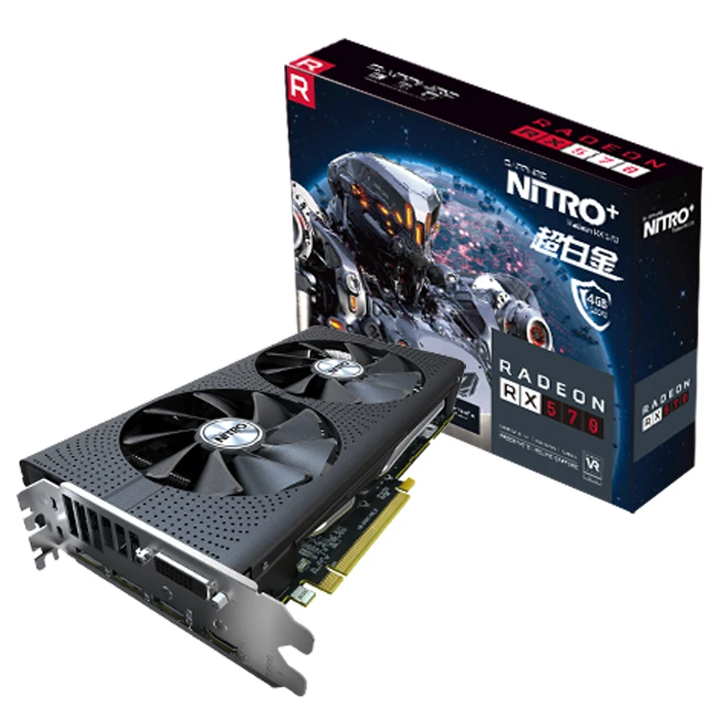 Оригинальный сапфир Nitro + RX 570 видеокарта Radeon RX570 4 г DDR5 видеокарты DirectX12 2048SP 1325/7000