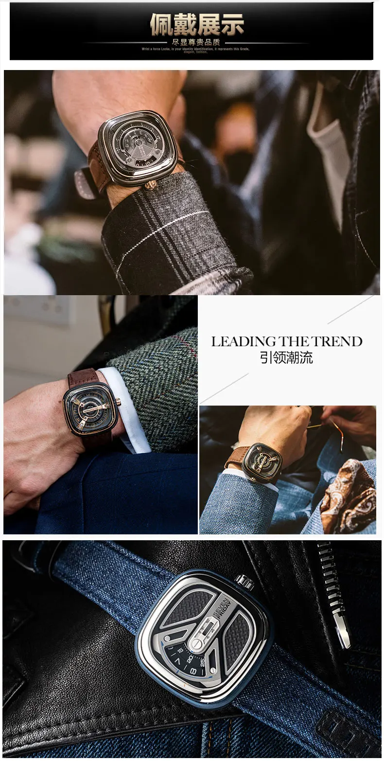 Адаптированные к SEVENFRIDAY кожаные часы с P1B/01 P2B/02 мужской браслет 28 мм SFD-010#28 мм ремешок для часов
