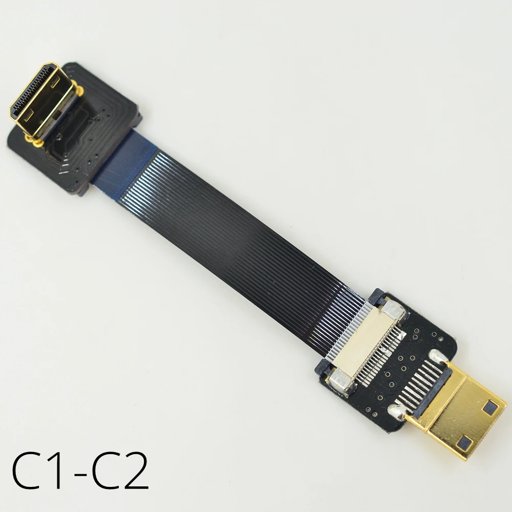 FPV плоский тонкий мини HDMI штекер Fmale кабель MiniHDMI угловой Расширенный для Canon 5D3 5D2