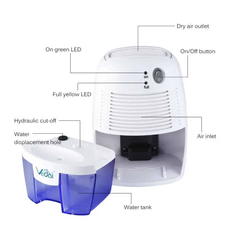 Мини Осушитель воздуха 500 мл для дома подвалы deshumificador deshumidificador ontvochtiger|mini dehumidifier|air