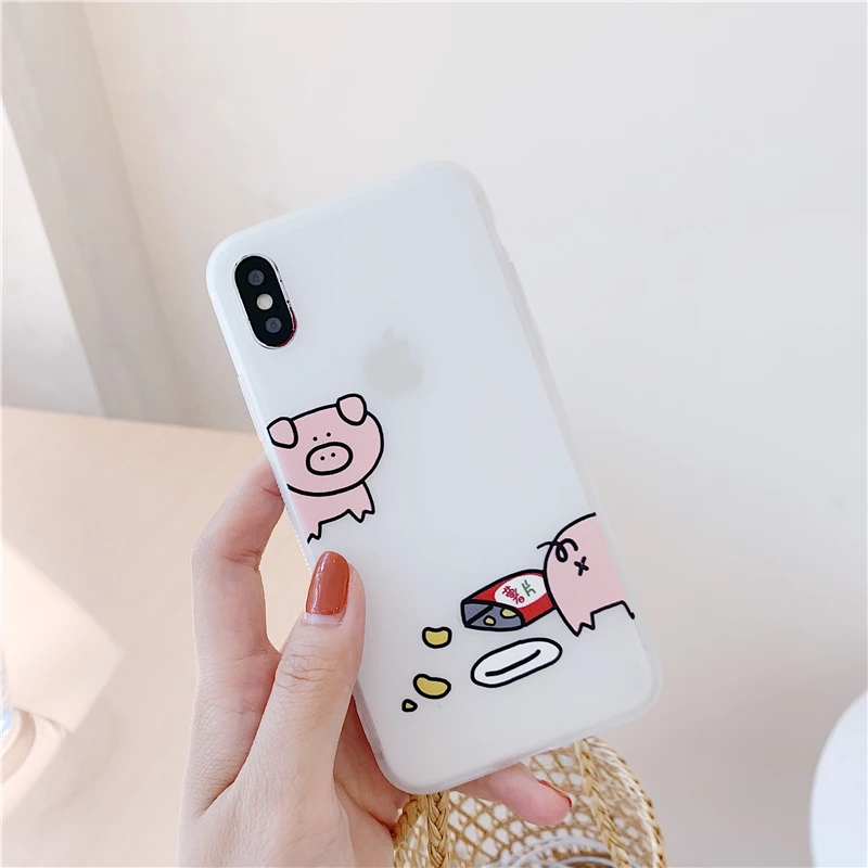 Мультяшный милый поросенок apple phone Чехол для iPhone 6 6s 7 8 plus X XR XS MAX антиосенний