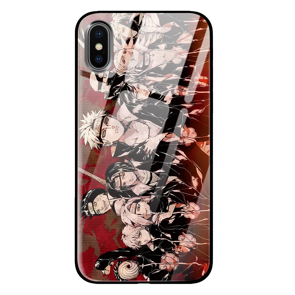 3 Аниме Наруто Акацуки Coque закаленное стекло телефонные чехлы крышка для Apple iPhone 5 5S SE 6 6s 7 8 Plus X XS Max XR - Цвет: 3