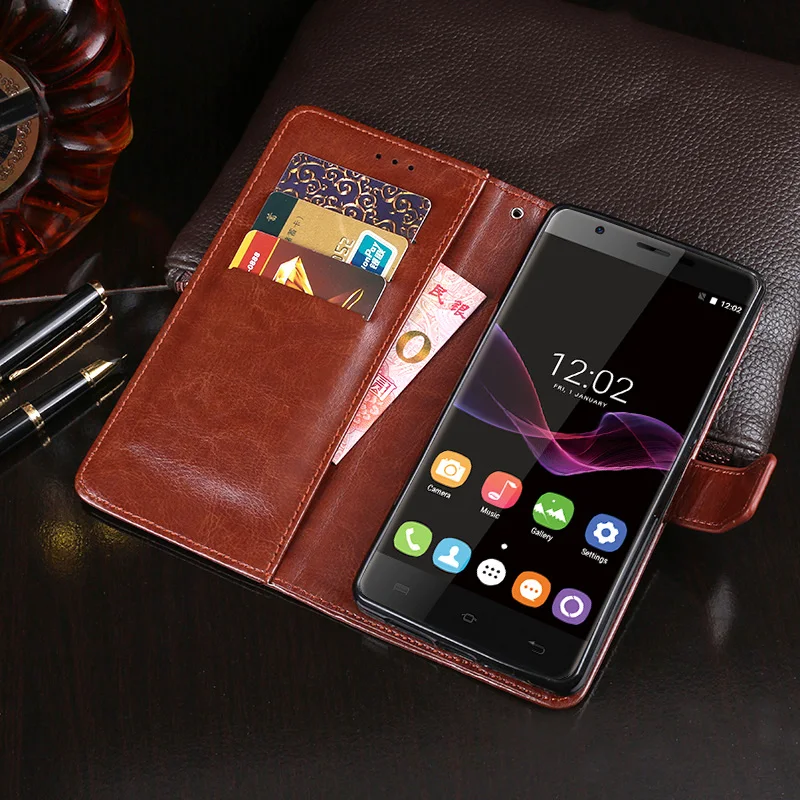 Чехол для Oukitel U7 Max чехол 5 дюймов высокое качество кожаный с откидной крышкой