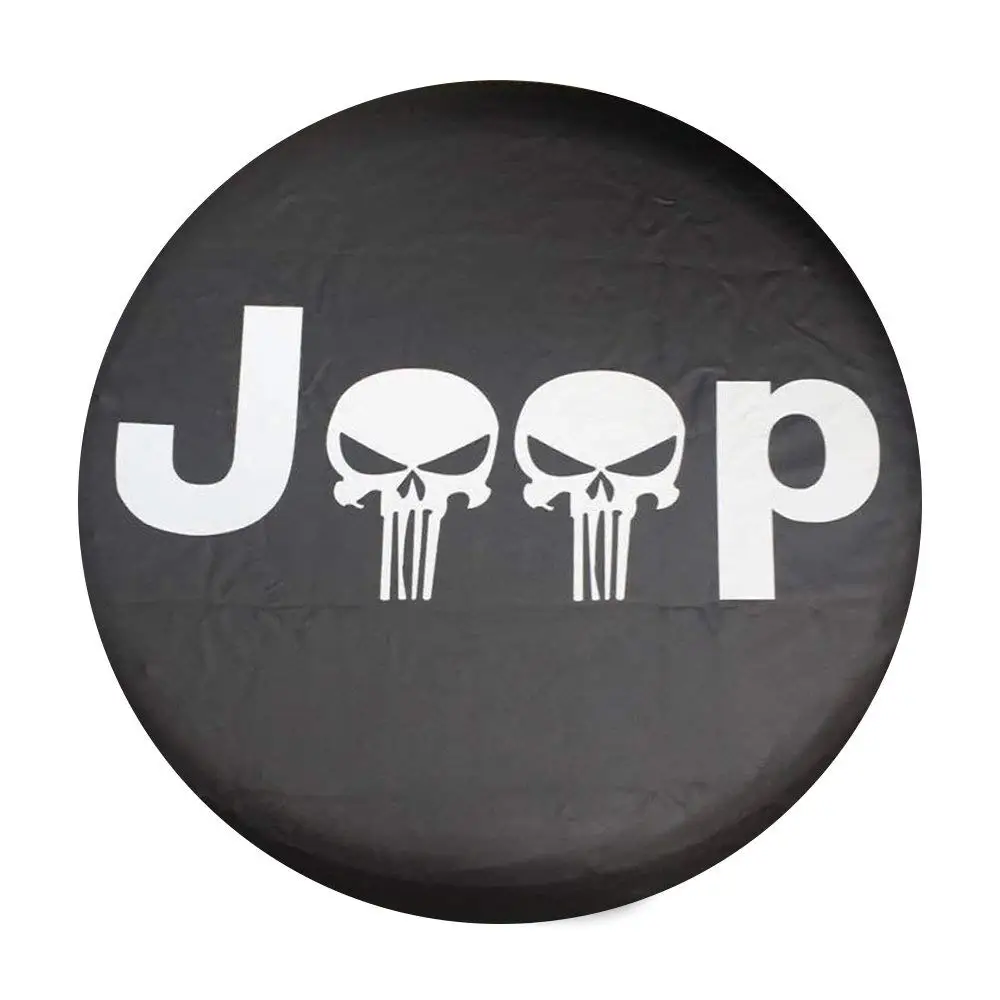 Small Skull Для Jeep Wrangler JL JLU JK внедорожник запасная шина крышка Каратель Череп Тип для Suzuki Трейлер колеса подходит для всего колеса 3"-35" - Название цвета: Small Skull