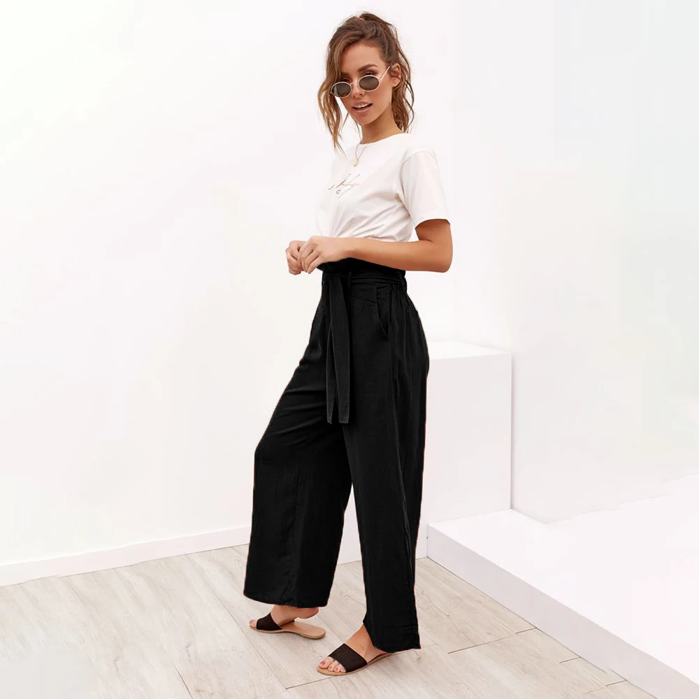 MinBoutique Fashion Girl Casual Trousers Cotton Linen Pants For Spring Summer | Женская одежда