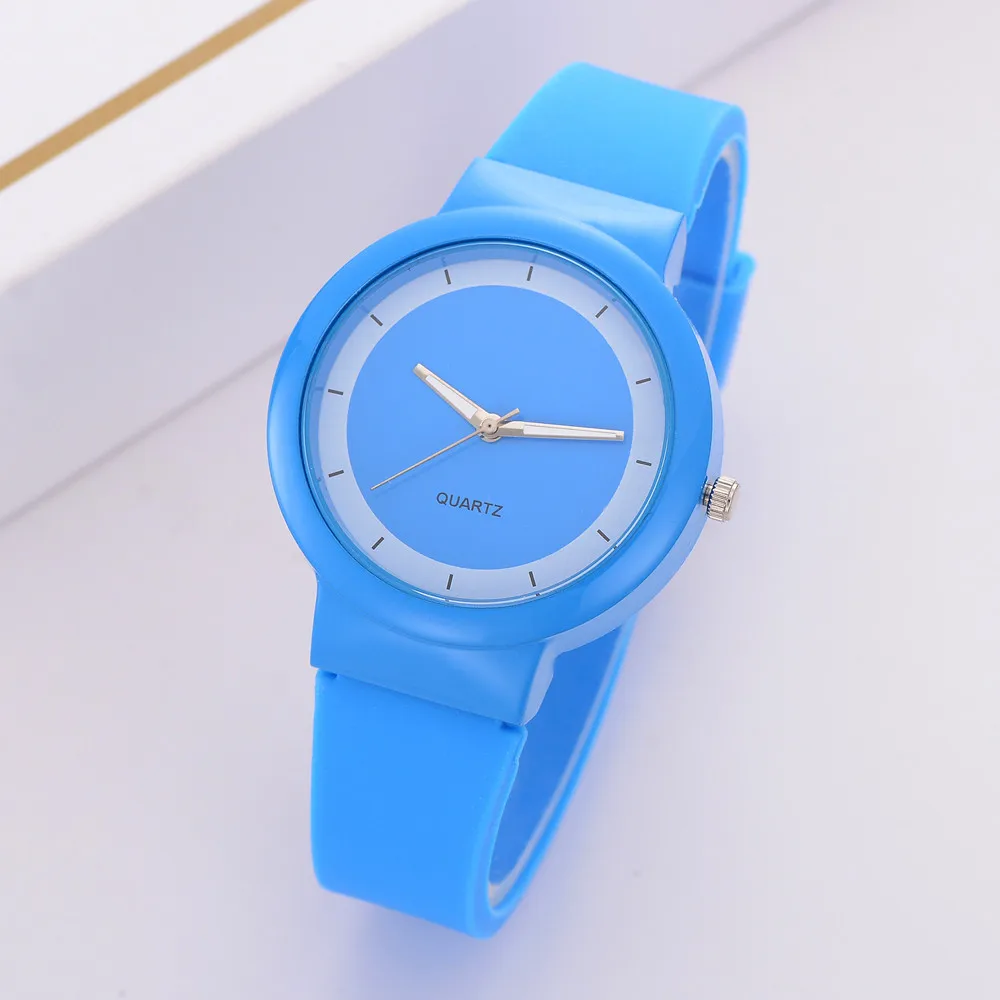 Blue Женские часы, силиконовые, повседневные, модные, женские, силиконовый ремешок, цифровой циферблат, аналоговые, кварцевые, наручные часы для женщин, s часы Relojes& Ff - Цвет: Blue
