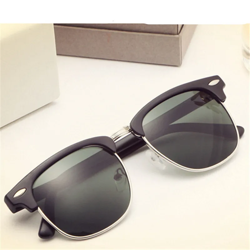 Мужские и женские классические полусолнцезащитные очки зеркальные