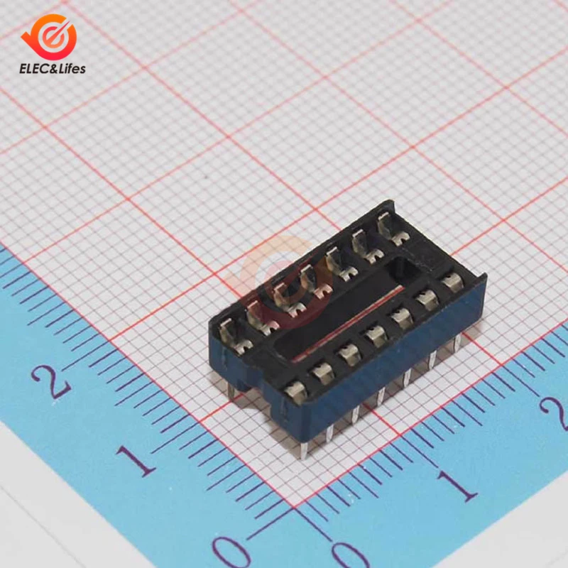 14 Pin 14P 14pin DIP IC Socket Adaptor Solder Type Pitch Dual Wipe Contact DIP-14 | Connectors