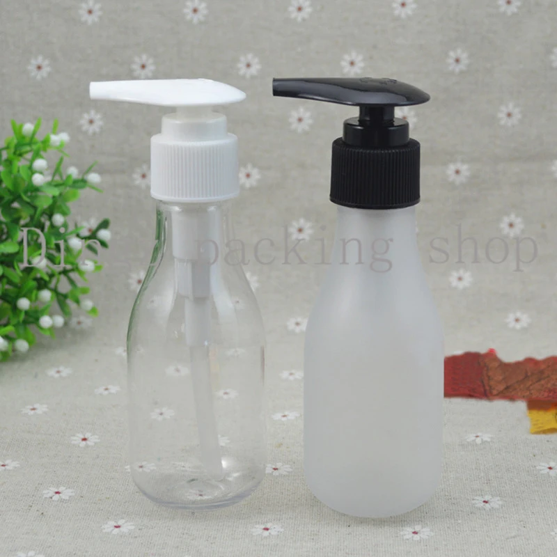 

30pcs/lot 100ML Cosmetic Bottles Heathy PET Sample Pump Dispenser Cream, Shampoo, Detergent Clear Container Capacity