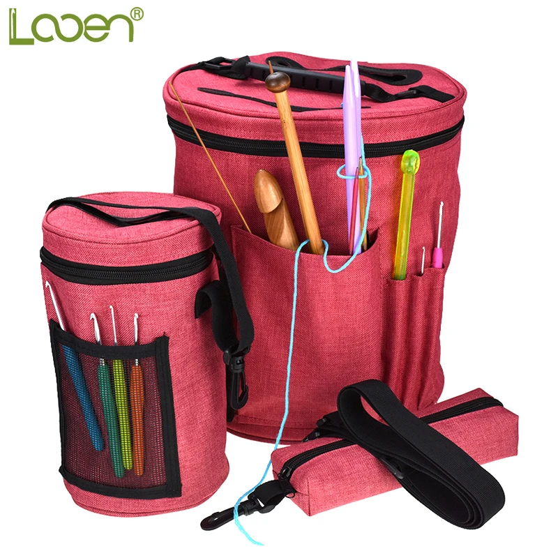 Бренд Looen, 3 шт., пустая сумка для хранения пряжи, органайзер для пряжи, для всех, для вязания крючком и плетения, аксессуары для женщин, для мам, сделай сам, набор для шитья, сумка