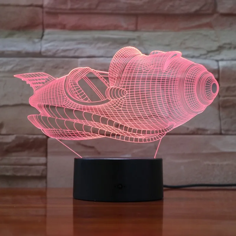 Led Light Spaceship Night 3D Lamp Sleeping Lighting Gifts for Kids Bedroom Decor 2019 Creative Present Kid Toy Cool | Лампы и