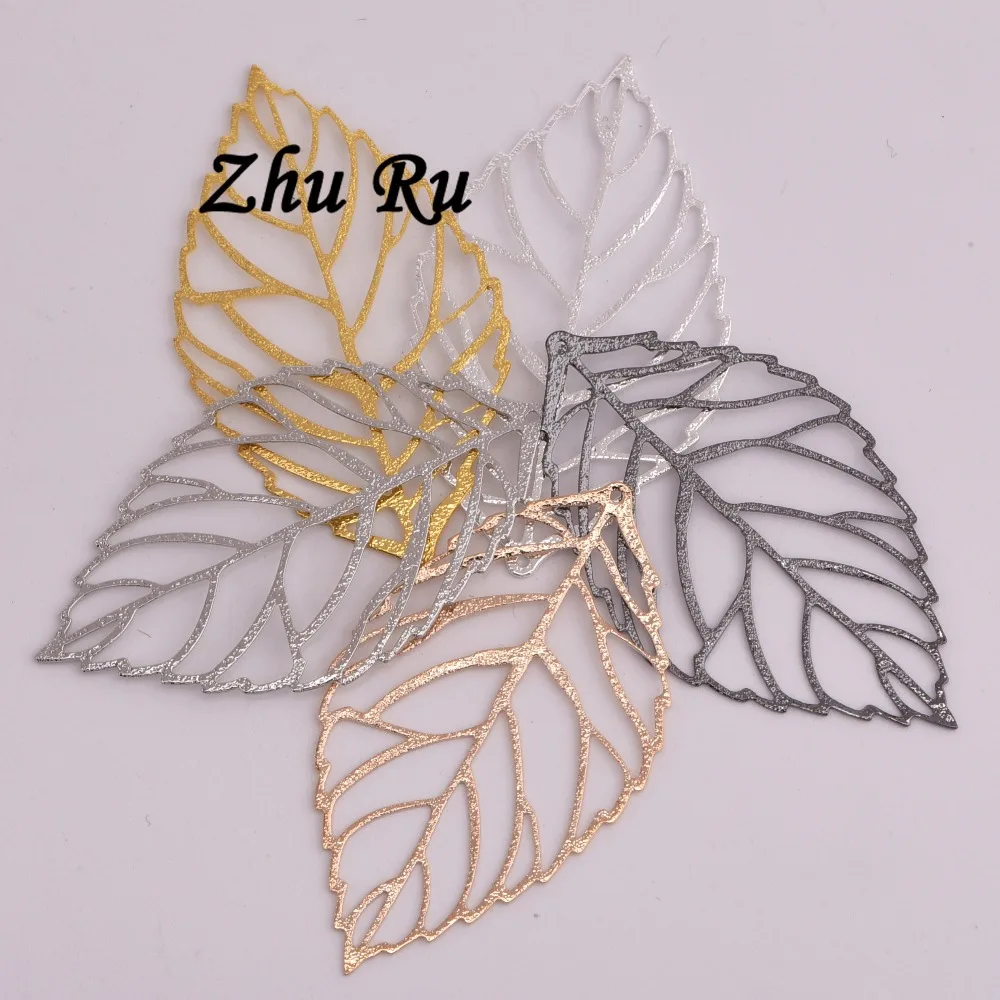 ZHU RU 10 шт./лот 53*31 мм большие Лепестковые листья сетка филигранные Очаровательные