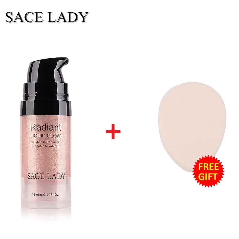 03 SACE LADY, жидкий хайлайтер, крем, набор, 12 мл, для лица, глаз, осветитель, макияж, осветляет, профессиональный блеск, макияж, светится, косметика - Цвет: 03