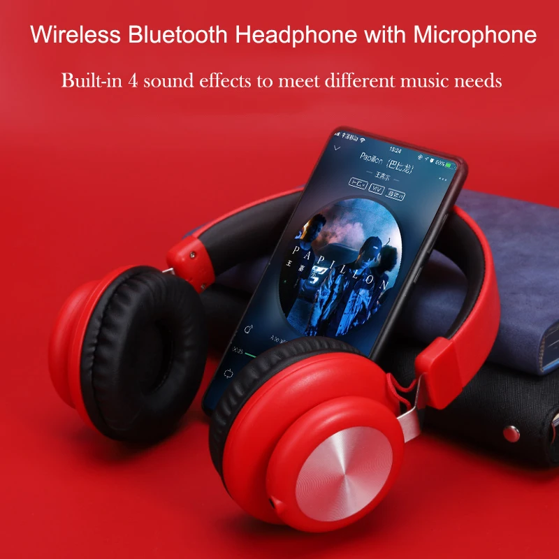 Беспроводные Накладные наушники Bluetooth большие складные регулируемая гарнитура с