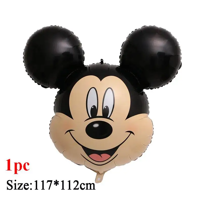 1pc mickey Минни Микки Маус голова фольги вертикальные шары гелий мультфильм Микки шары День рождения украшения детский душ - Цвет: 1pc mickey
