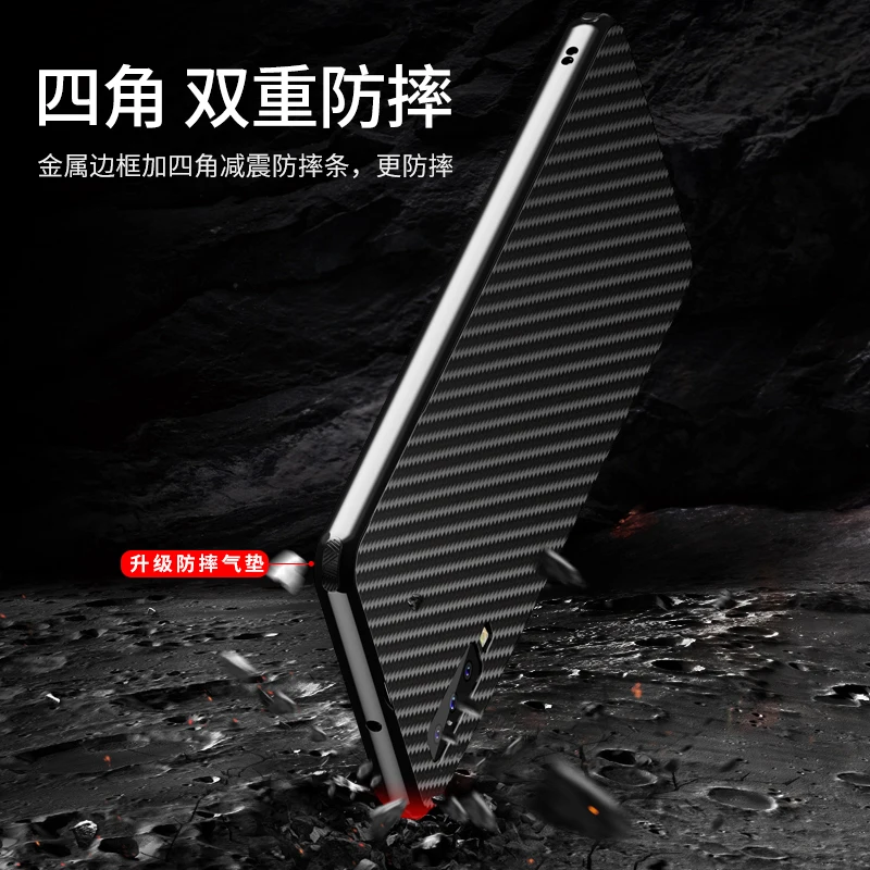 For Samsung A7 2018 Case Aluminum Metal Frame+Carbon Fiber Hard Cover for A750 A750F Shockproof Phone Shell |