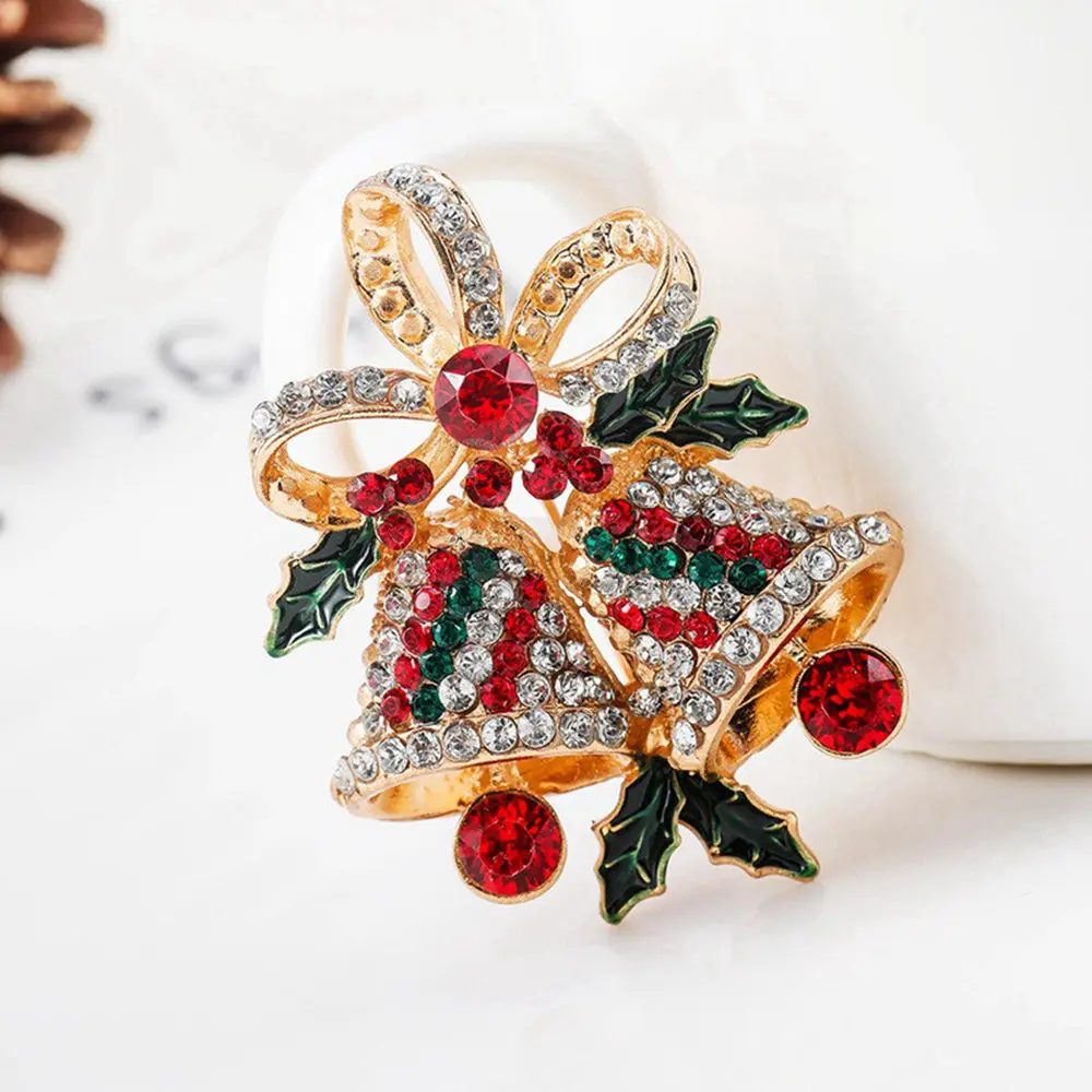 CH0019 Creative Gift Bowknot Christmas Gifts Pins Brooches For Women Small Bell Heart Rhinestone Brooch | Украшения и аксессуары