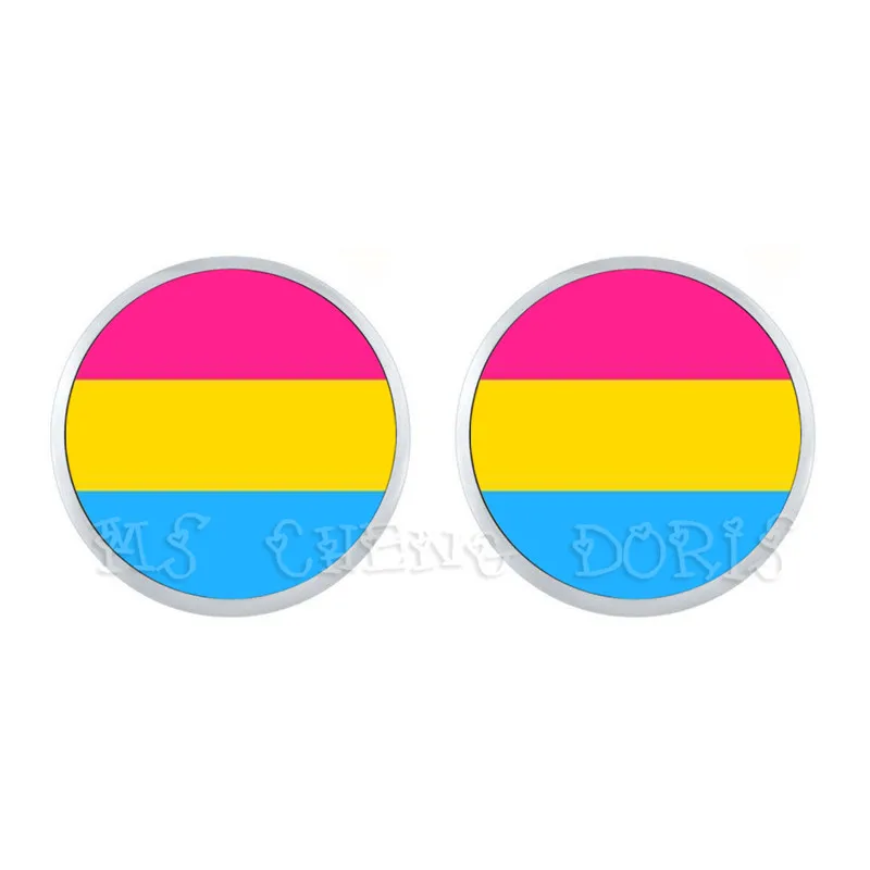 ЛГБТ серьги Bi Pride 12 мм стеклянный купол гвоздики Радужный Флаг фотография