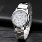 Высокое качество нержавеющая сталь для женщин часы с имитацией 3 глаза аналоговые кварцевые часы модного бренда Geneva наручные часы Relogio feminino