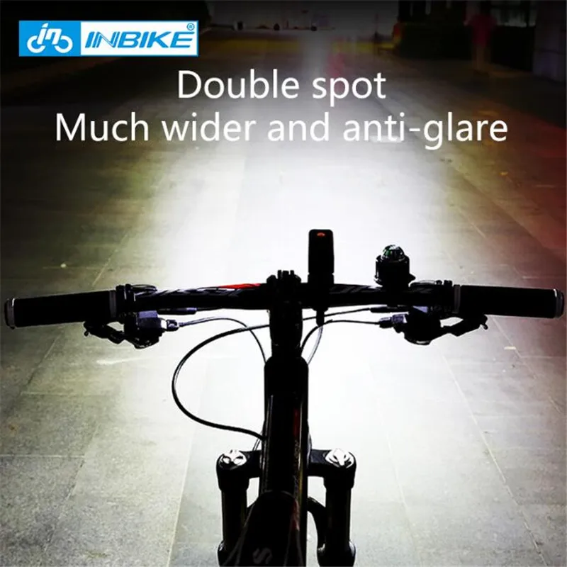 INBIKE 2020 Новый Usb Перезаряжаемый велосипедный фонарь передний руль Велоспорт