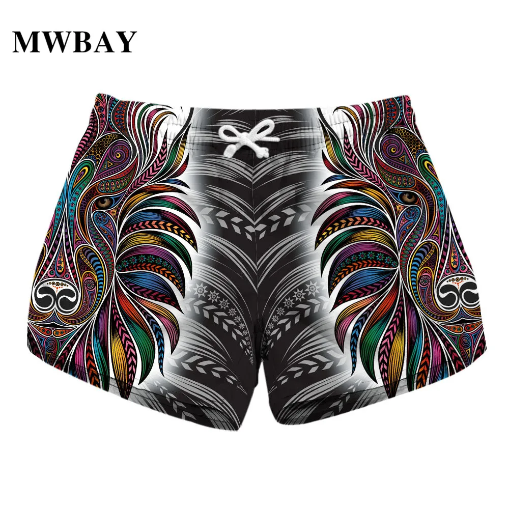 MWBAY женские Lucky узор шорты Лето модный принт Костюмы одежда быстросохнущая