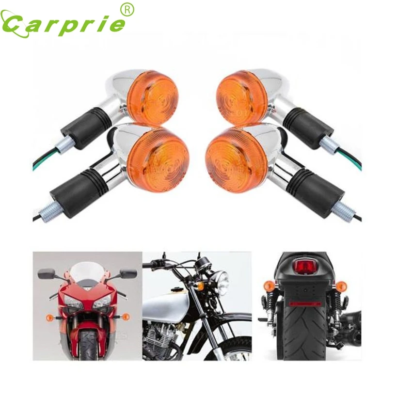 CARPRIE супер Прямая поставка 4x Янтарный Хром Пуля Передняя Задняя мигалка