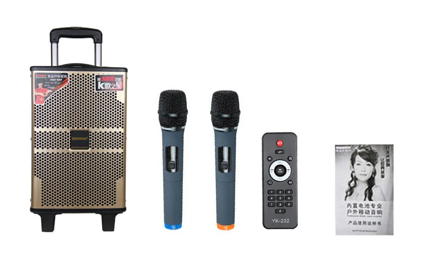 Two Hand Microphone TEMEISHENG 10 дюймов деревянный громкий динамик высокой мощности портативный Bluetooth динамик поддержка беспроводной микрофон открытый усилители колонка - Цвет: Two Hand Microphone