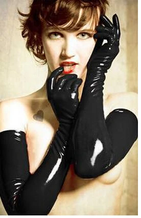 Бесплатная доставка сексуальные женские перчатки взрослые влажный вид латекс