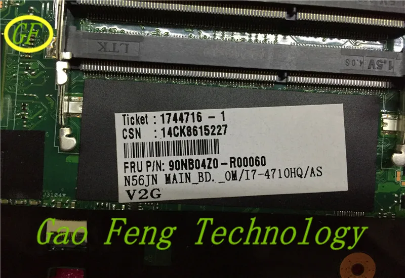 Материнская плата для ноутбука Asus N56JN 60NB04Z0 MB6000 200 Процессор SR1PX I7 4710HQ DDR3