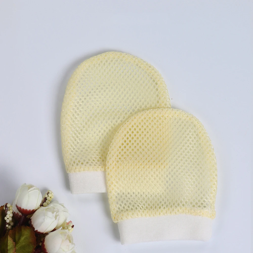 yellow Новые модные детские перчатки с дышащей сеткой, противозахватные перчатки для новорожденных с защитой от царапин, удобные перчатки - Цвет: yellow