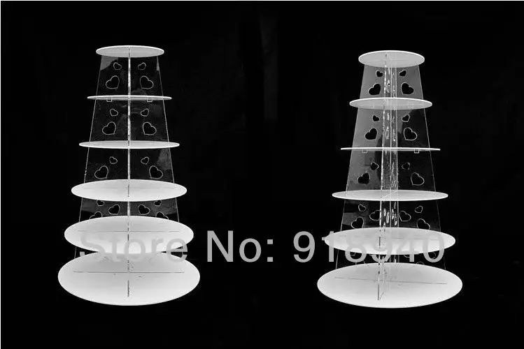 Бесплатная доставка 6 ярусов белая круглая сердца акриловая подставка для кексов