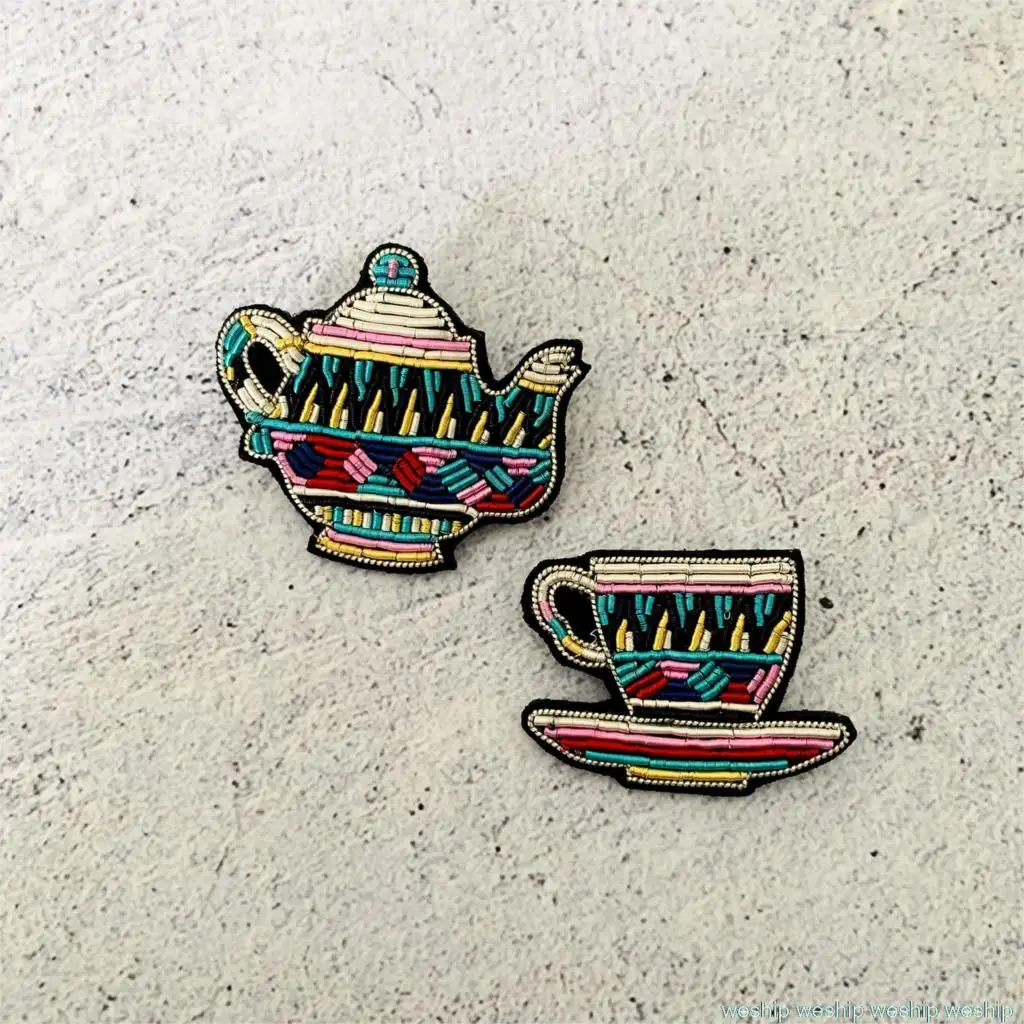 Самодельная новинка - 3D ручная вышивка значки чашки / заварник ковбойский армбанд аппликация на пальто, брюки, сумку, брошь.