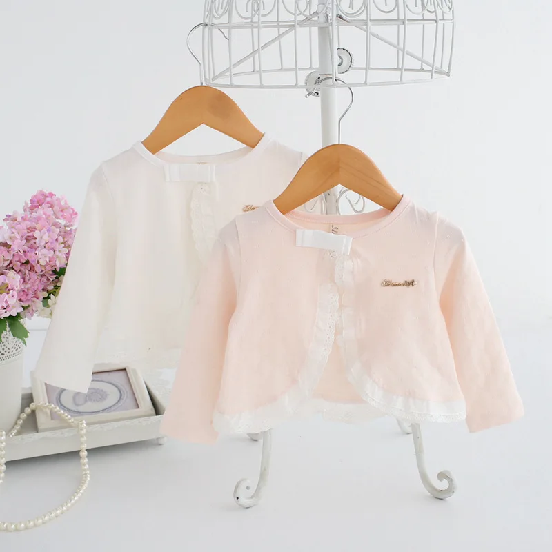 Новая модная Осенняя кружевная куртка с длинными рукавами для маленьких девочек